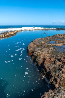 Las Salinas de Agaete Gran Canaria, İspanya 'daki Las Nieves' teki güzel doğal havuzlar..