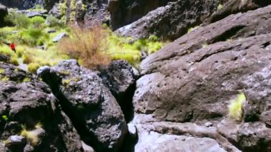 El Podems 'deki Charco Azul' da güzel bir şelale Gran Kanarya Adaları 'ndaki Agaete.