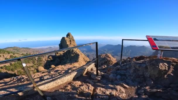 カナリア諸島グラン カナリアのピコ ラスニーブの美しい風景 ロイヤリティフリーストック映像