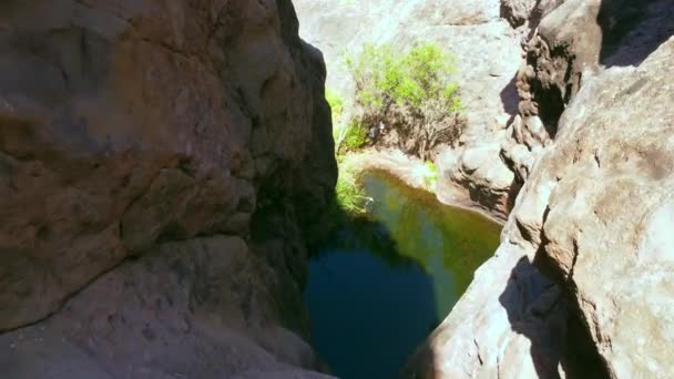Bela Cachoeira Charco Azul Podemos Agaete Gran Canaria Ilhas Canárias — Vídeo de Stock