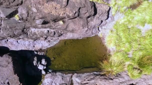 Прекрасний Водоспад Шарко Азулі Ель Агате Гран Канарії Канарські Острови Стокове Відео 