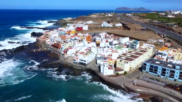 Yazın Playa Puertillo Gran Canaria Çok Güzel Bir Plaj Spanya — Stok video