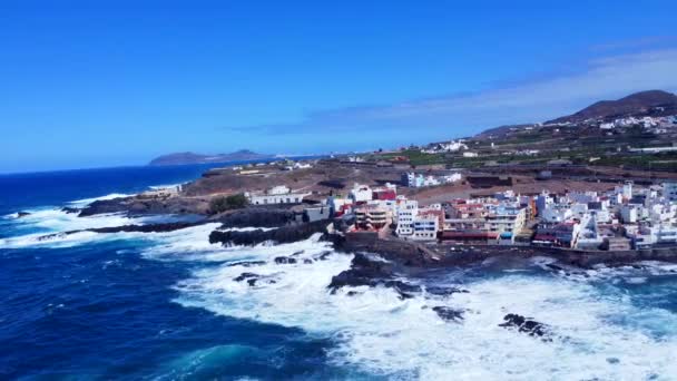 Praia Bonita Verão Playa Puertillo Sua Bela Cidade Gran Canaria — Vídeo de Stock