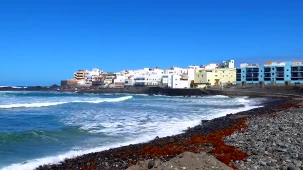 Vacker Strand Sommaren Vid Playa Puertillo Och Gran Canaria Spanien — Stockvideo
