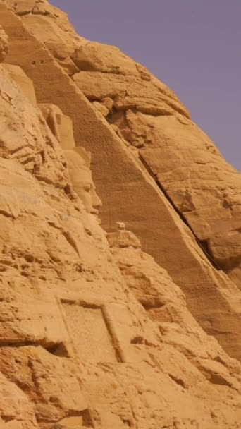 Video Traveling Temple Abu Simbel Carved Mountain Southern Egypt Nubia — Stock Video