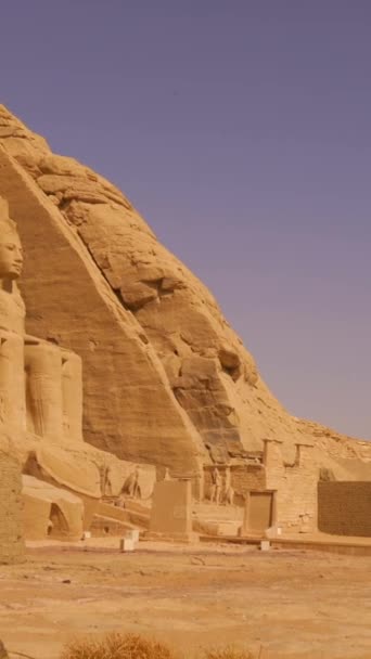 Pharaohs Temple Abu Simbel Carved Mountain Its Beautiful Surroundings Southern — Stock Video