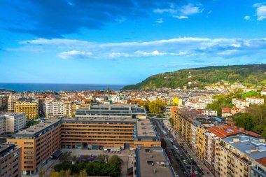 San Sebastian, Donostia, Bask Ülkesi balkonlarından hava manzarası