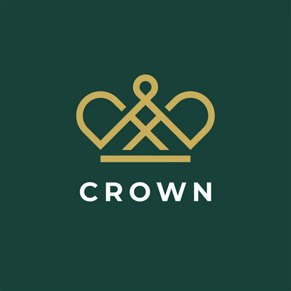 ベクトル形式のクラウン線形ロゴ ロイヤル 豪華なシンボル 高品質のアイコン — ストックベクタ
