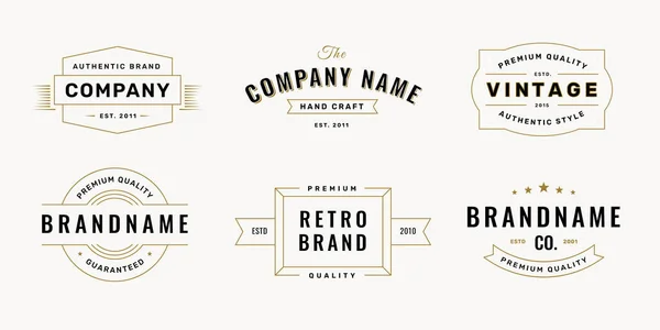 Retro Logo Set Typography White Background Vintage Logotypes Labels Insignias — 图库矢量图片