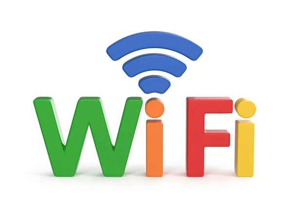 Símbolo Wifi Colorido Esta Uma Imagem Gerada Por Computador Renderizado — Fotografia de Stock