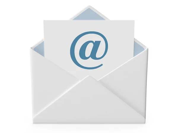 Envelope Branco Símbolo Esta Uma Imagem Gerada Por Computador Renderizado — Fotografia de Stock