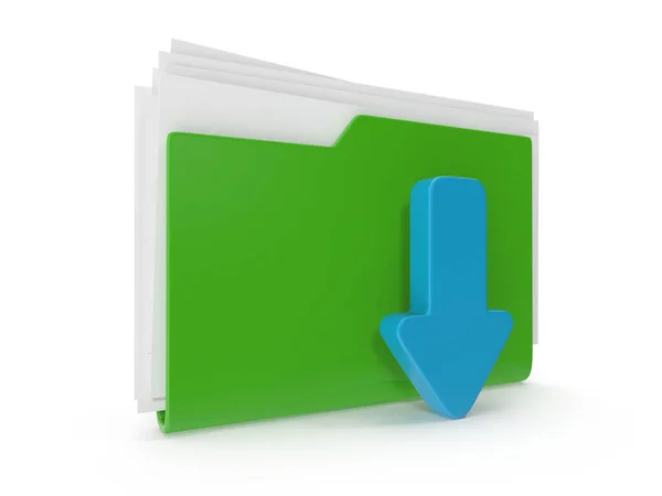 File Download Concept Rendered Computer Generated Image Isolated White — Stock Photo, Image
