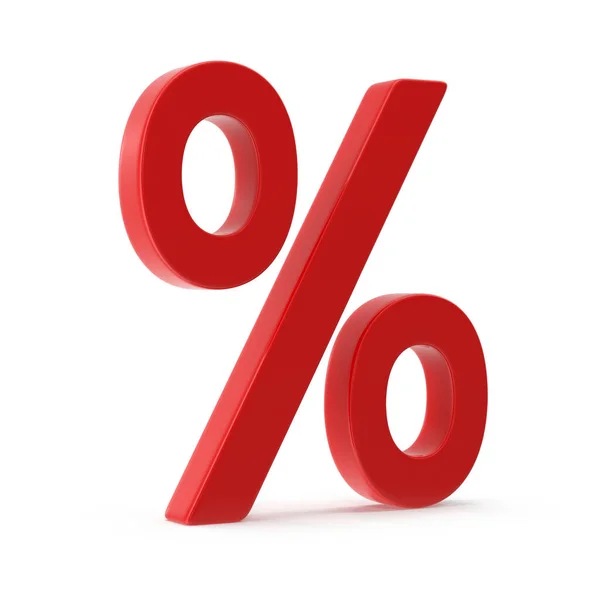 Símbolo Porcentaje Rojo Esta Una Imagen Generada Por Ordenador Renderizado — Foto de Stock
