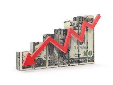 Dollar Image ile İşletme Çizelgesi, bu 3D oluşturulmuş bir bilgisayar görüntüsü. Beyazda izole edilmiş.