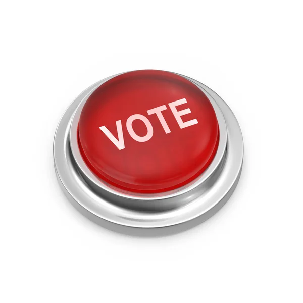 Red Button Vote Rendered Computer Generated Image Isolated White — Stock Photo, Image