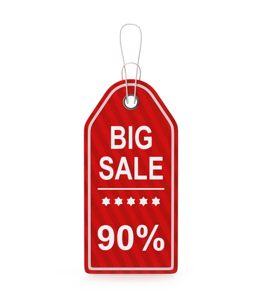 stock image Big Sale Tag 90 Percent , This is a 3d rendered computer generated image. Isolated on white.