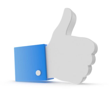 Blue Like Symbol, bu 3 boyutlu bir bilgisayar görüntüsü. Beyazda izole edilmiş.