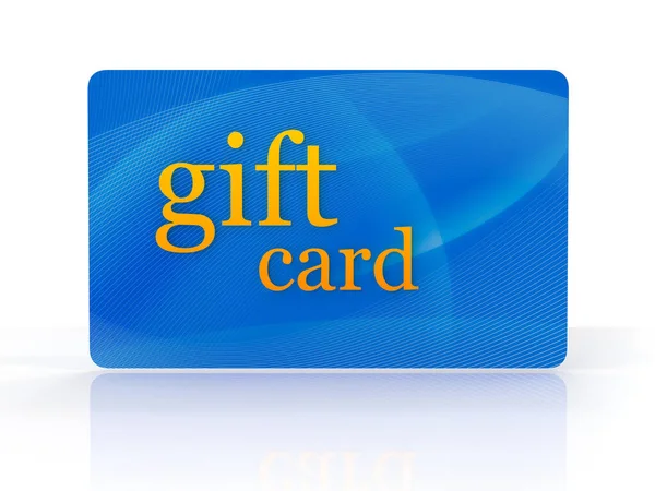 Blue Gift Card Jest Renderowany Obraz Generowany Przez Komputer Odizolowane — Zdjęcie stockowe