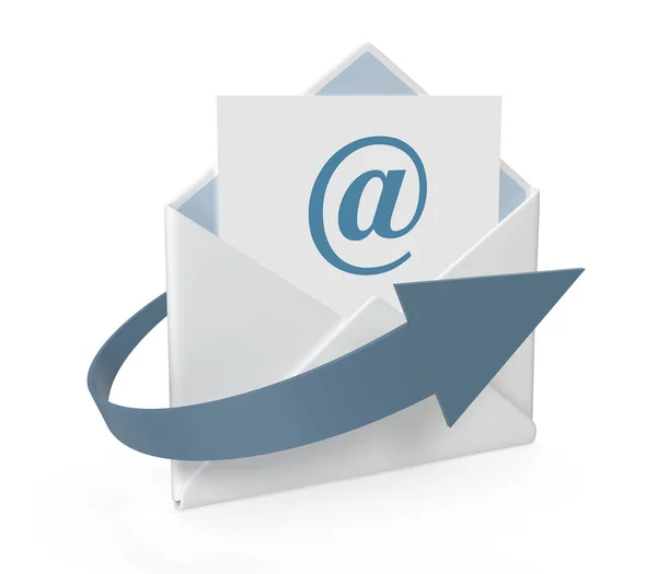 Mail Concept Envelope Arrow Esta Uma Imagem Gerada Por Computador — Fotografia de Stock