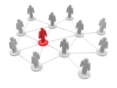 Business Network Concept, bu 3 boyutlu oluşturulmuş bir bilgisayar görüntüsü. Beyazda izole edilmiş.