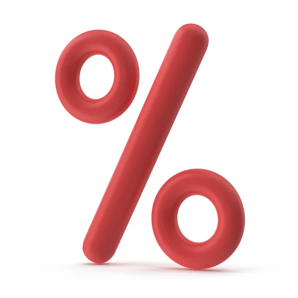 Símbolo Porcentaje Rojo Esta Una Imagen Generada Por Ordenador Renderizado — Foto de Stock