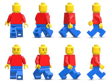 Plastik Adam Oyuncak Seti, bu 3 boyutlu oluşturulmuş bir bilgisayar görüntüsü. Beyazda izole edilmiş.