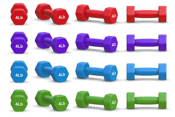 Dumbbell Set Rendered Computer Generated Image Isolated White Royalty Free Stock Photos