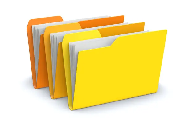 Folder File Set Rendered Computer Generated Image Isolated White Royalty Free Stock Images