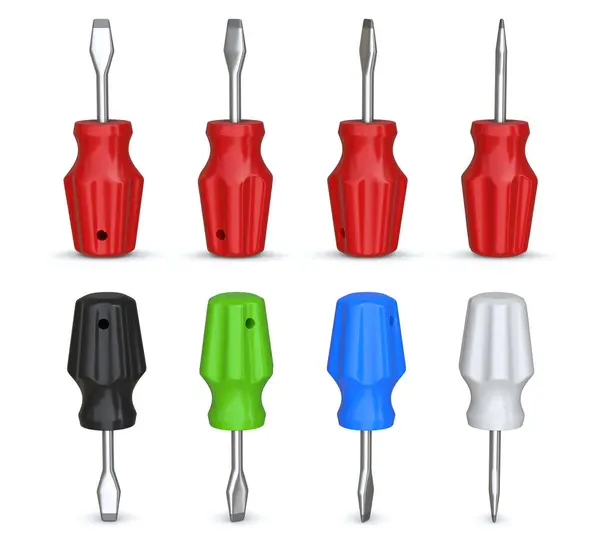 Small Screwdriver Set Rendered Computer Generated Image Isolated White Stock Image