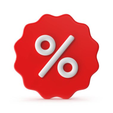 Kırmızı 3D indirim rozeti