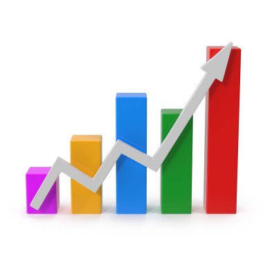 Yükselen bir eğilim okuyla büyüme grafiği