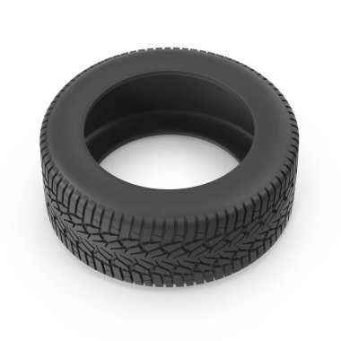 Siyah lastik beyaz yüzeyde izole edilmiş.