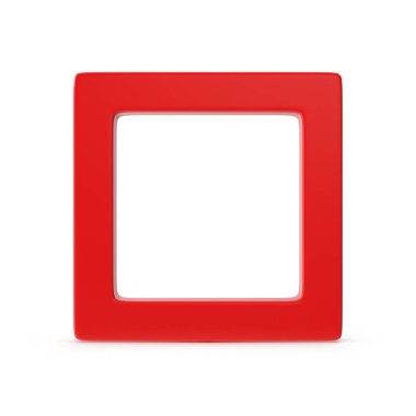 Kırmızı kare çerçeve beyaz üzerine izole