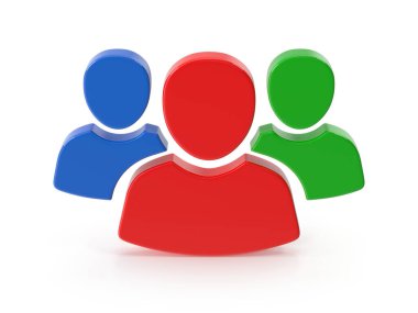 Takım çalışması işbirliği ve birliği temsil eden üç stilize figür