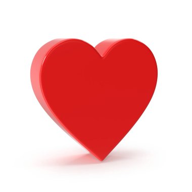 Sevginin ve sevginin kırmızı 3D kalp sembolü.