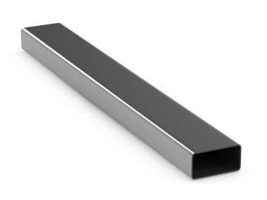 3d render of steel rectangular tube