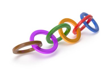 Colorful interlocking rings chain