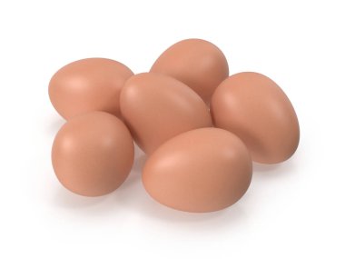 3d Render of Brown Eggs
