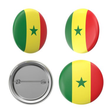 Senegal Flag Badges Patriotic Button Pins, National Symbol