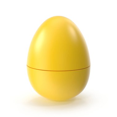 3D Rendered Yellow Egg in Halves