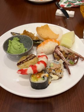 Japon yemeği, balık ve deniz ürünleri, yaklaşın.