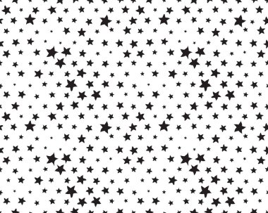 Beyaz arkaplanda siyah yıldızlı pürüzsüz desen