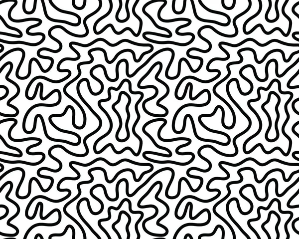 白地に黒い波線のある抽象的な背景 — ストックベクタ