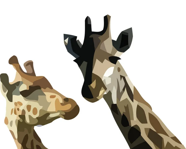 Silhouettes Colorées Girafes Sur Fond Blanc — Image vectorielle