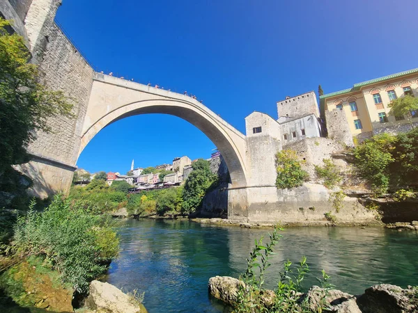 stock image Mostar - iconic old town with famous bridge in Bosnia and Herzegovina. popular tourist destination