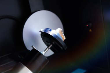 Close up tooth model / mock tooth in dental clinic Dental care and dentist 's equipment concept