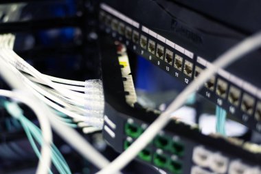 Conector ve Kablolu Sunucu Ağı Paneli. Işık ve Kablolu Sunucu Ağı Paneli.