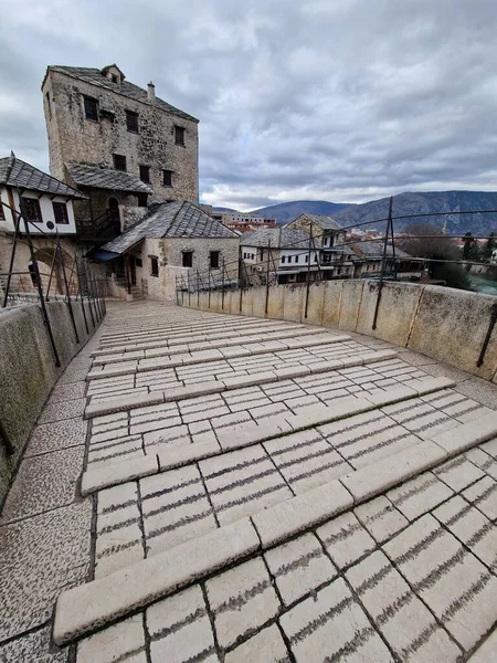 stock image Mostar - iconic old town with famous bridge in Bosnia and Herzegovina. popular tourist destination