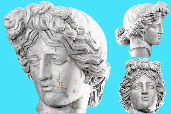 A stunning 3D render of Plato\'s statue in classic style