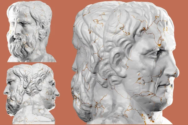 古典的なスタイルでプラトンの像の見事な3Dレンダリング — ストック写真